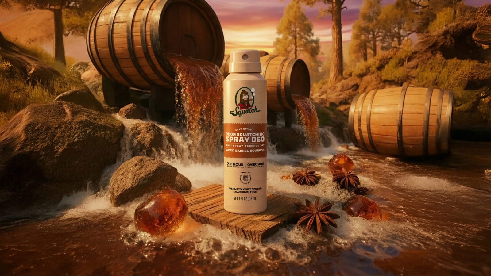 Wood Barrel Bourbon Spray Deodorant - Detail